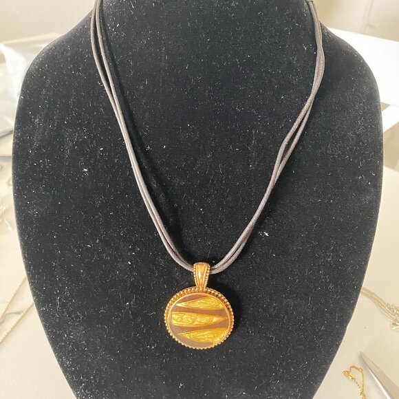 Chico's Jewelry - Chico's 20" Brown Medallion necklace with Bracelet and Earrings